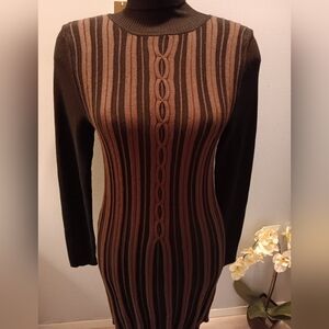 Max Studio accordian pleated turtleneck sweater dress NWT